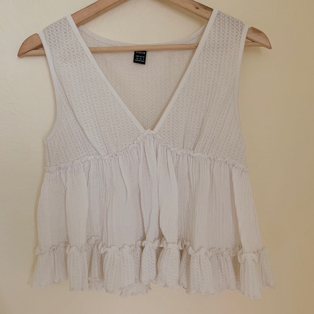 White Sleeveless Top